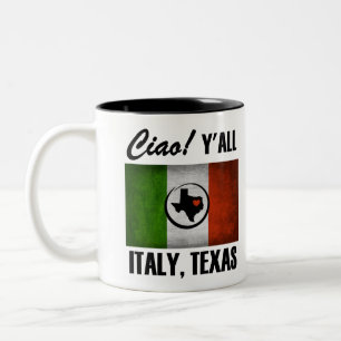Italien, Texas Ciao! Y'all Tricolore Italienska Fl Två-Tonad Mugg