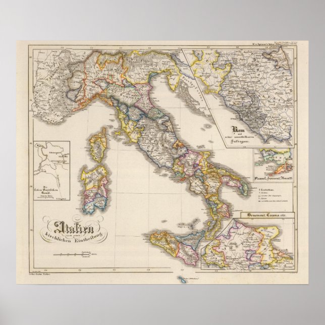 Italien till hans kyrkliga delning poster (Framsidan)