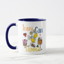 Italien Tjej Sommar Medelhavet Citron Gelato Kaffe