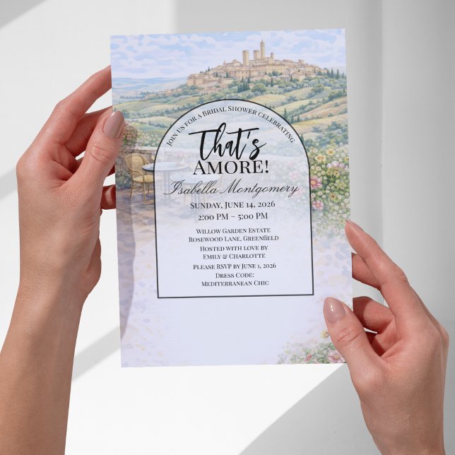 Italien Toscana Det är Amore Bröllopsfest Inbjudningar (Italian Tuscany That’s Amore Bridal Shower Invitations
)