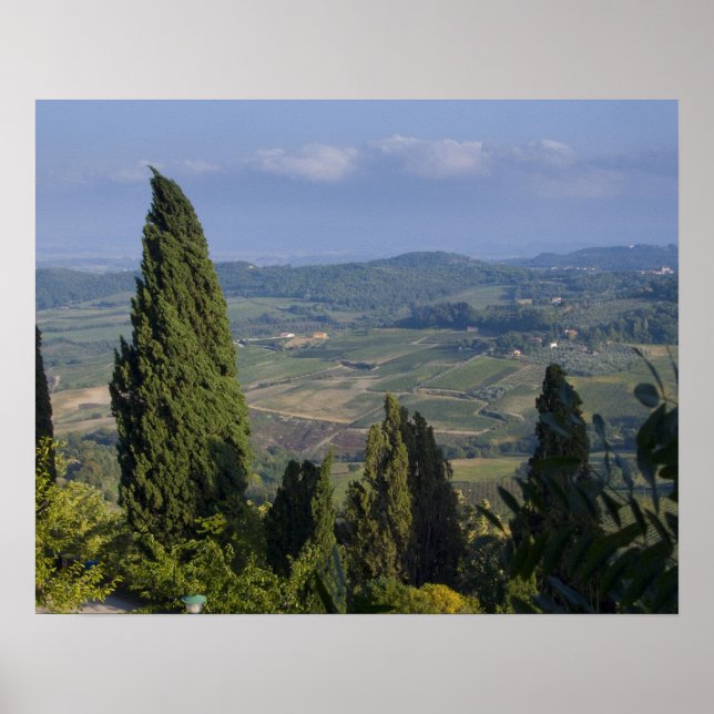 Italien, Toscana, Montepulciano. Utsikt över Poster (Framsidan)