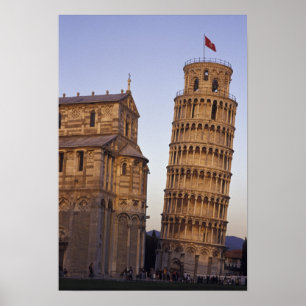 Italien, Toscana, Pisa Lutande tornet i Pisa och Poster