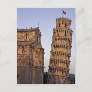 Italien, Toscana, Pisa Lutande tornet i Pisa och Vykort