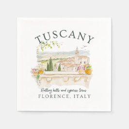 Italien Toskana - Florence Backe & Cypress Träd Pappersservett