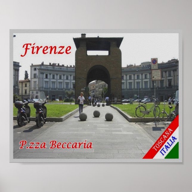 Italien - Toskana - Florens - Piazza Beccaria - Poster (Framsidan)