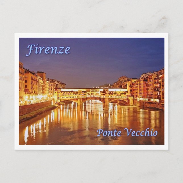 Italien - Toskana - Florens - Ponte Vecchio - Vykort (Framsida)