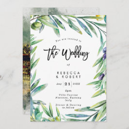 Italien Toskana oliver en modern bröllopsinbjudnin Inbjudningar