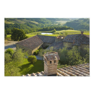 Italien, Toskana. Roofop-synen på villan Fototryck