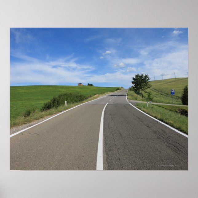 Italien, Toskana, Val d'Orcia, Road Poster (Framsidan)