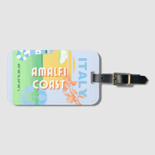 Italien Travel Art, Amalfi Kusten, Preppy, Blue Bagagebricka