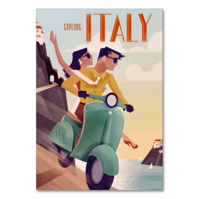 Italien Travel Art Explore Bordsnummer (Framsidan)
