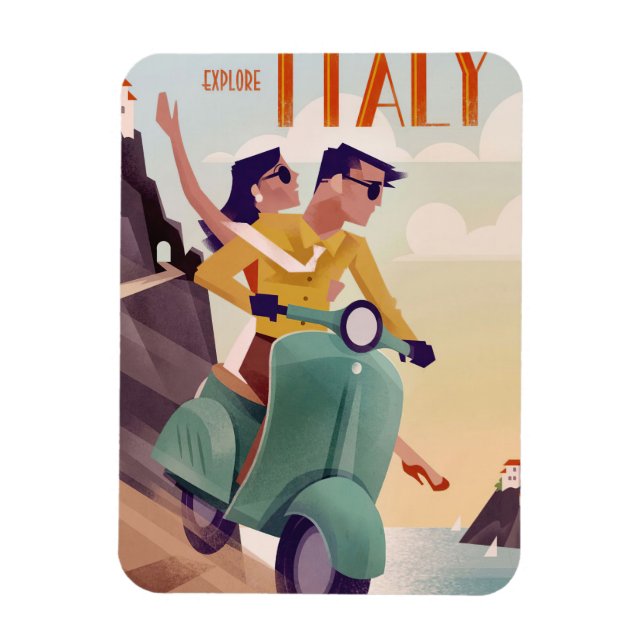 Italien Travel Art Explore Magnet (Vertikal)
