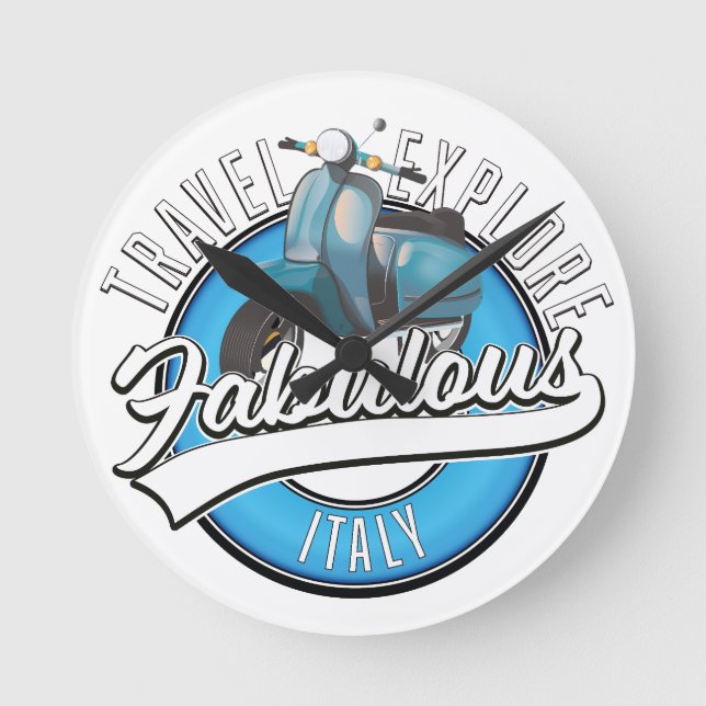Italien Travel Explore Fabulous Rund Klocka (Framsida)