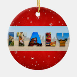 Italien Travel Foton jul Snowflake Julgransprydnad Keramik