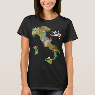 Italien Travel Karta Flagga Italia Pride Souvenir T Shirt