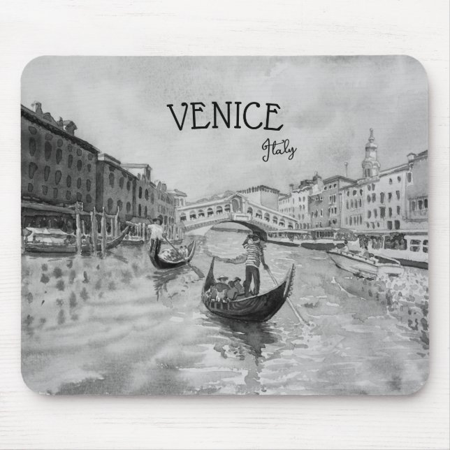Italien Travel - VENICE Black and white souvenir Musmatta (Framsidan)