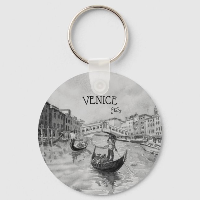 Italien Travel - VENICE Black and white souvenir Nyckelring (Framsida)