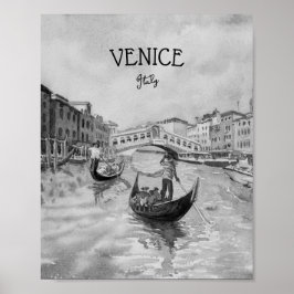 Italien Travel - VENICE Black and white souvenir Poster
