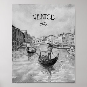 Italien Travel - VENICE Black and white souvenir Poster