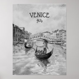 Italien Travel - VENICE Black and white souvenir Poster