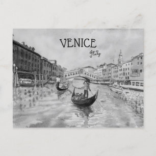 Italien Travel - VENICE Black and white souvenir Vykort