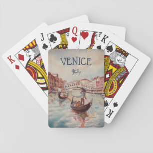 Italien Travel - VENICE vattenfärgssouvenir Casinokort
