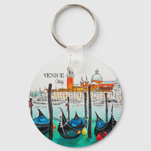 Italien Travel - VENICE vattenfärgssouvenir Nyckelring
