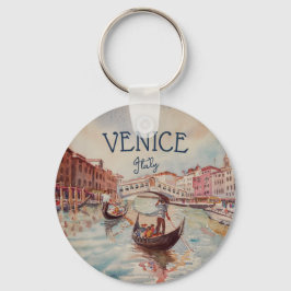 Italien Travel - VENICE vattenfärgssouvenir Nyckelring