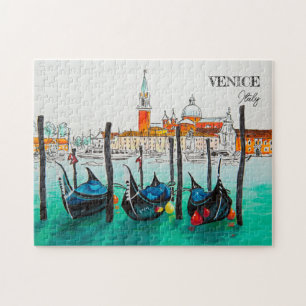 Italien Travel - VENICE vattenfärgssouvenir Pussel