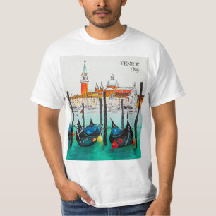 Italien Travel - VENICE vattenfärgssouvenir T Shirt