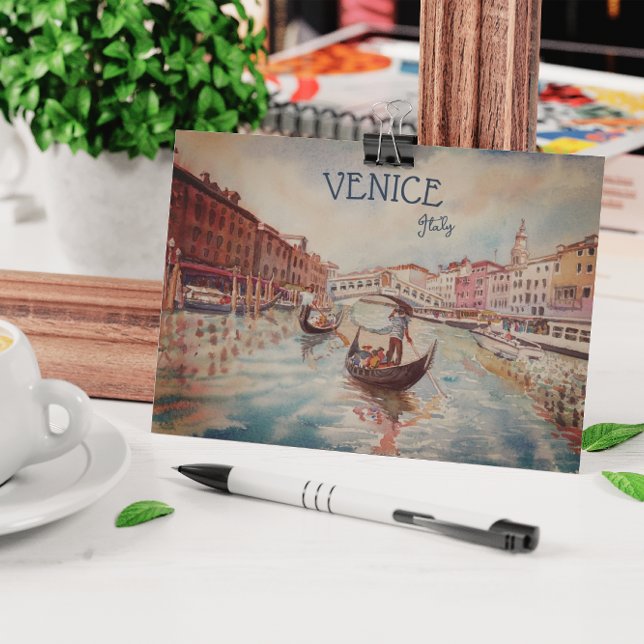 Italien Travel - VENICE vattenfärgssouvenir Vykort (Skapare uppladdad)