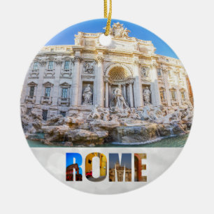 Italien Trevi Fontän, Rom, jul Julgransprydnad Keramik