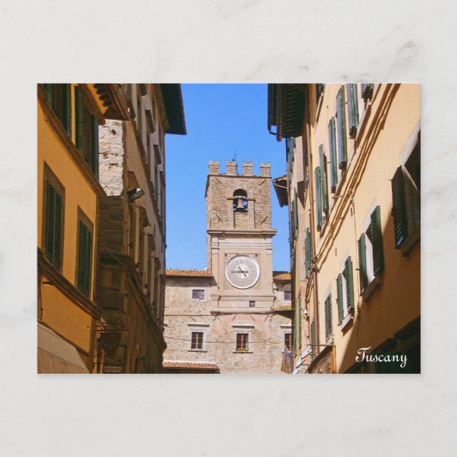 Italien Tuscany Cortona. Staden Hall. Vykort (Framsida)