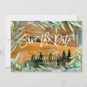 Italien Tuscany olives bröllop spara datum kort