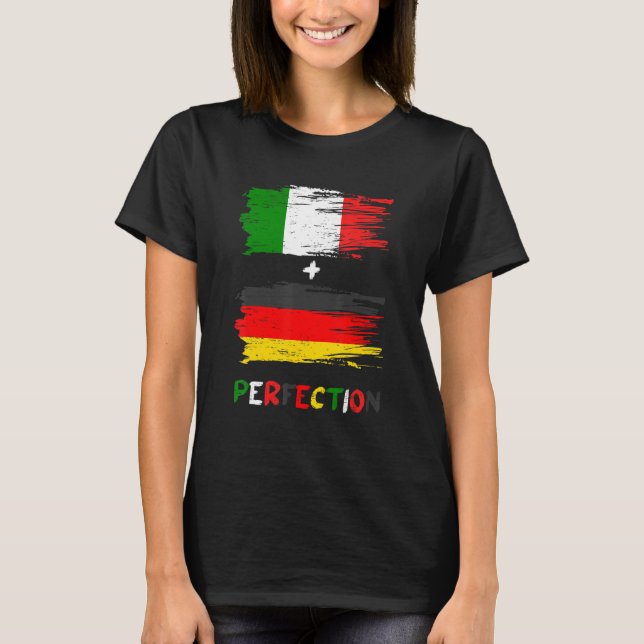 Italien Tyskland italiensk Flagga Perfection Latin T Shirt (Framsida)