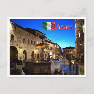 Italien - Umbrien - Assisi - Town Hall Square - Vykort