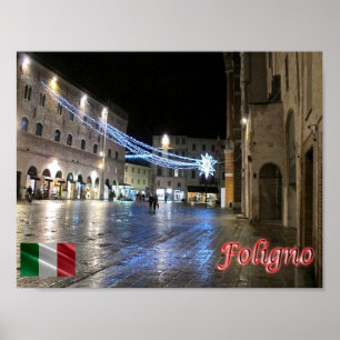 Italien - Umbrien - Foligno - Republiken fyrkantig Poster