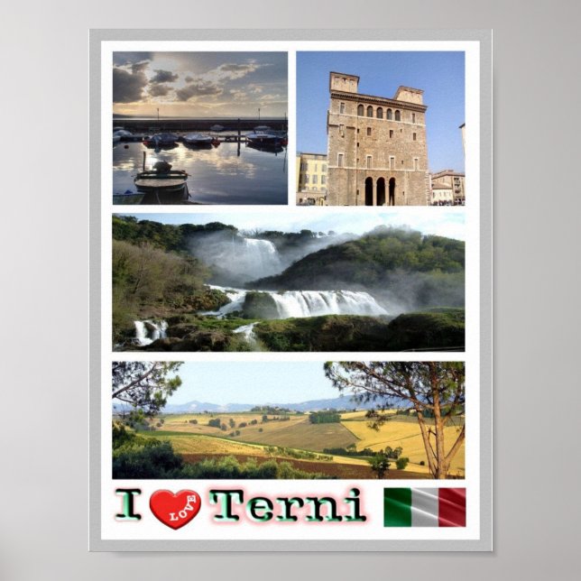 Italien - Umbrien - Terni - I Kärlek - Poster (Framsidan)