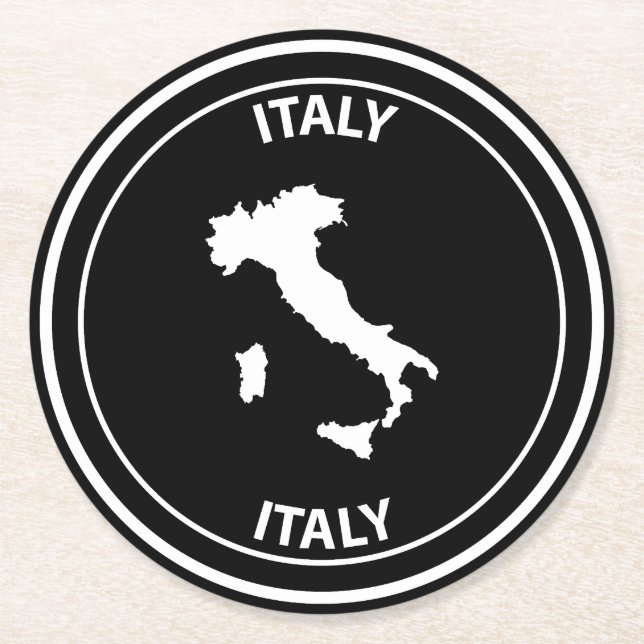 Italien Underlägg Papper Rund (Framsidan)