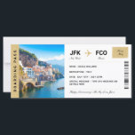 Italien Vacation Travel Gift Biljett Boarding Pass<br><div class="desc">Anpassa omedelbart din överraskning resa till Italiens boardingkort biljett i dag! Klicka bara på "Anpassa" för att anpassa biljett med din information. Fira ett särskilt tillfälle genom att skriva en speciell anteckning i anteckningsrutan på biljett. Baksidan av biljett har söta reseikoner. Varje biljett är märkt på tjockt, robust, kvalitetskort lagrar...</div>