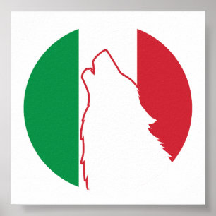 Italien Varg Italienska nationaldjuret Flagga Poster