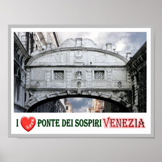 Italien - Venedig - Bropalatset med sigher - Poster (Framsidan)