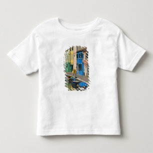 Italien, Venedig, Burano. Flerfärgade hus längs 2 T Shirt