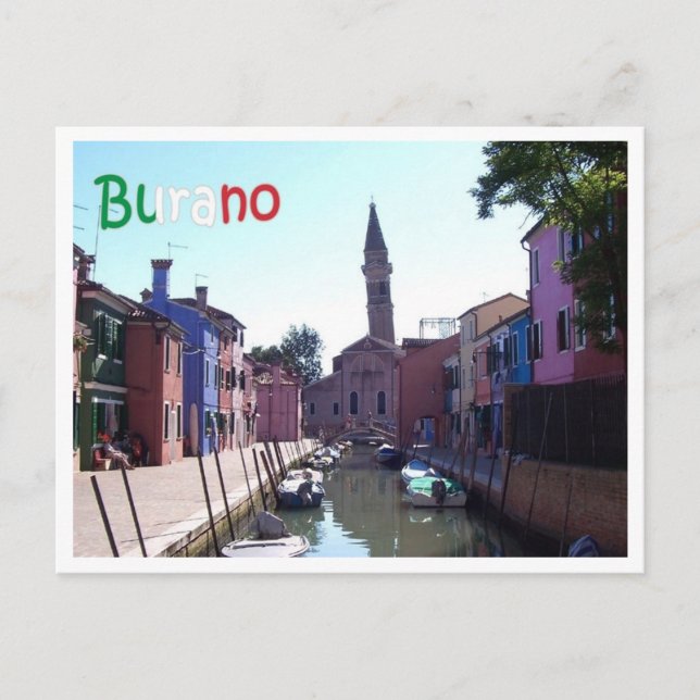 Italien - Venedig - Burano - Vykort (Framsida)