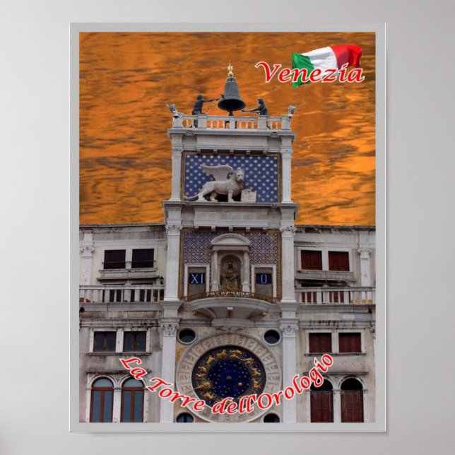 Italien - Venedig - Clock Torn - Poster (Framsidan)