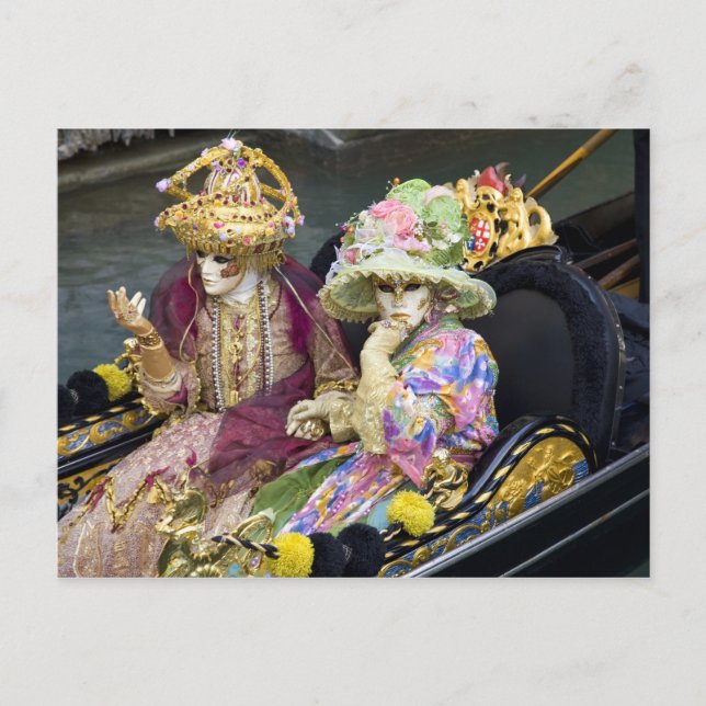 Italien, Venedig. Ett par klädda i kostymer för Vykort (Framsida)