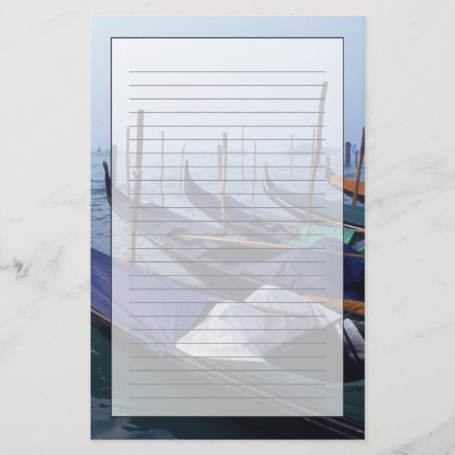 Italien, Venedig. Gondoler. Brevpapper (Framsida)