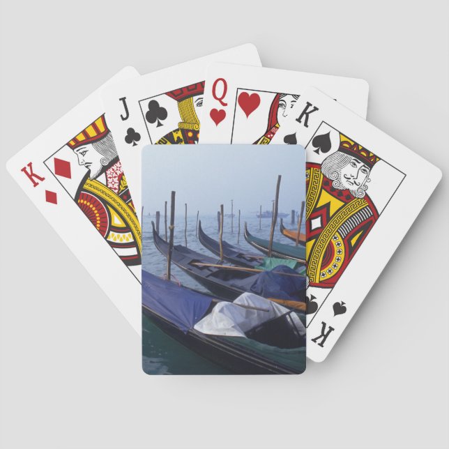 Italien, Venedig. Gondoler. Spel Kort (Baksidan)