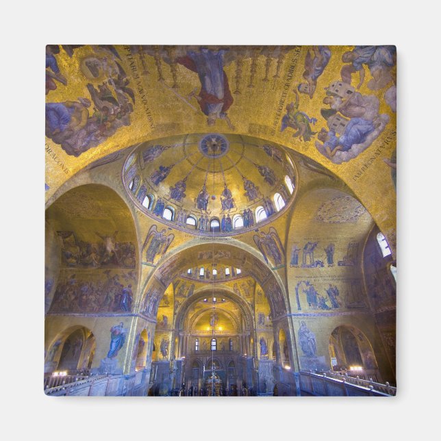 Italien, Venedig. Interiör av Markuskyrkan. Magnet (Framsidan)