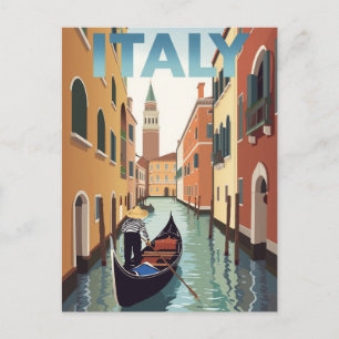 Italien Venedig Kanal Gondolutflyttning Vykort